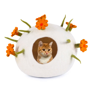 Flowery Wool Felt Cat Cave/Premium Felt Cat Cave/Felt Cat House